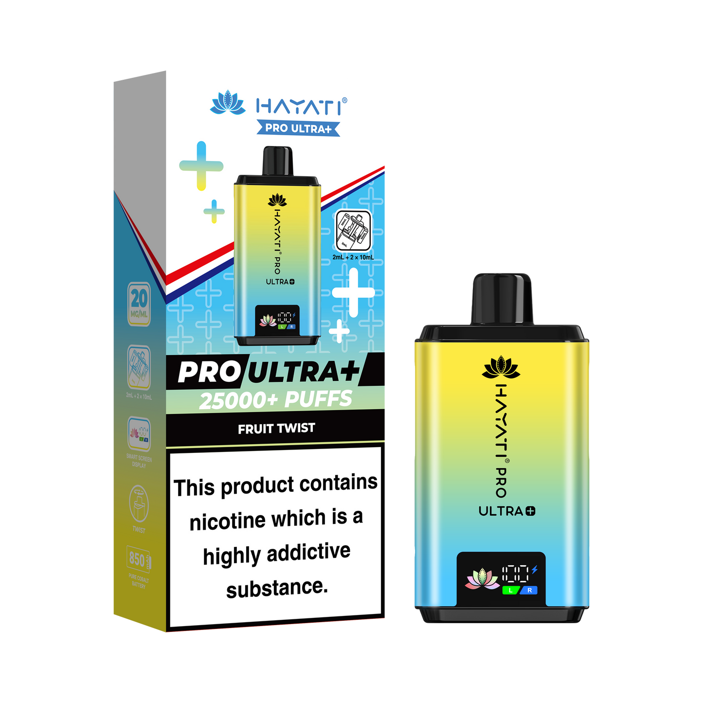 Buy Hayati Pro Ultra Plus 25k Prefilled Vape Kit Box of 5 Fruit Twist