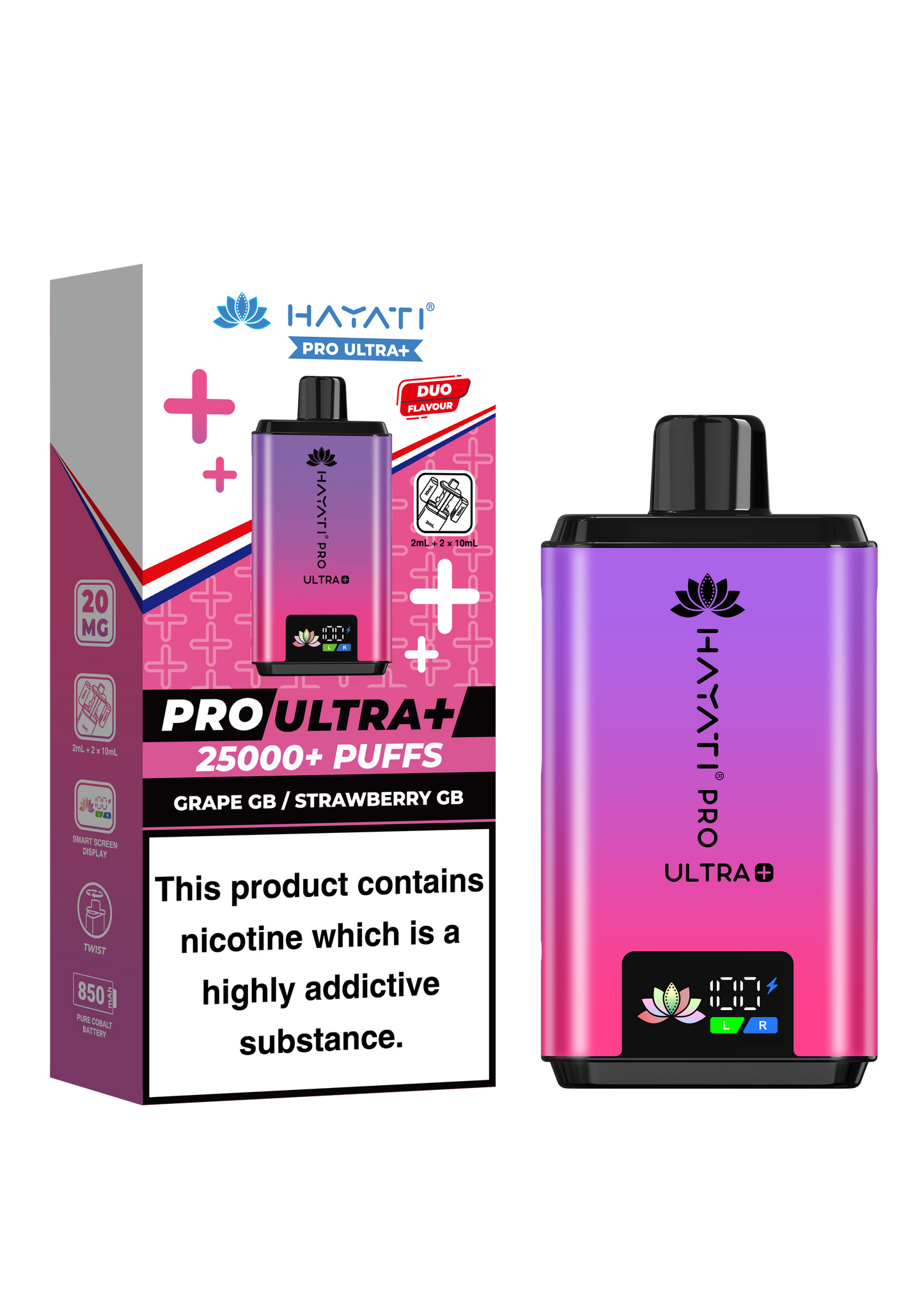 Buy Hayati Pro Ultra Plus 25k Prefilled Vape Kit Box of 5 Grape Gummy Bear Strawberry Gummy Bear
