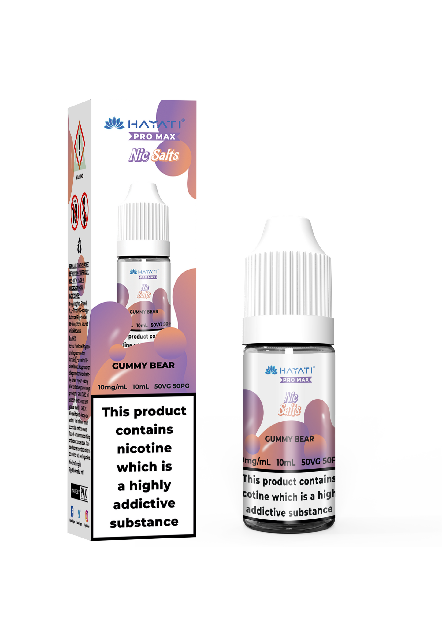 Buy Hayati Pro Max 10ml Nic Salt E-Liquid - Pack of 10 Gummy Bear