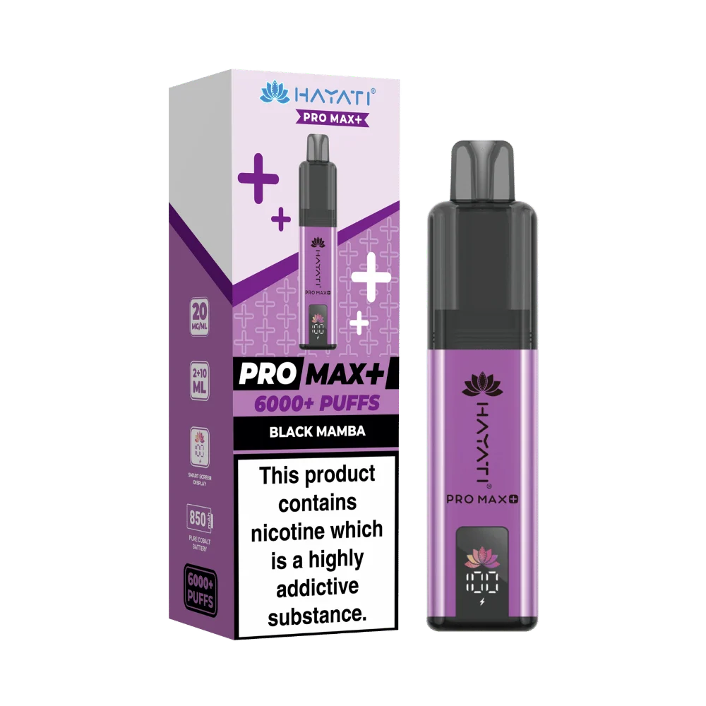 Buy Hayati Pro Max Plus 6000 Prefilled Vape Box of 5 Black Mamba