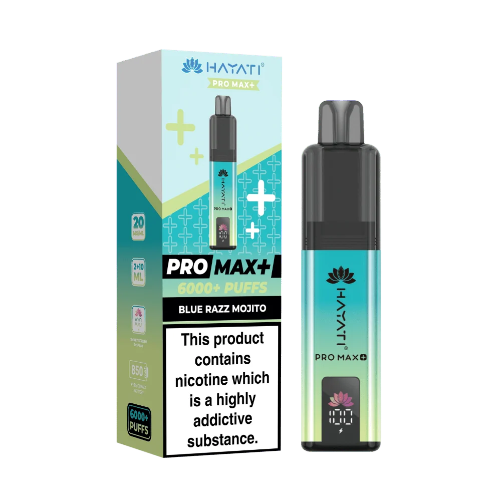 Buy Hayati Pro Max Plus 6000 Prefilled Vape Box of 5 Blue Razz Mojito