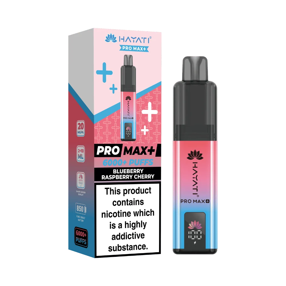 Buy Hayati Pro Max Plus 6000 Prefilled Vape Box of 5 Blueberry Raspberry Cherry