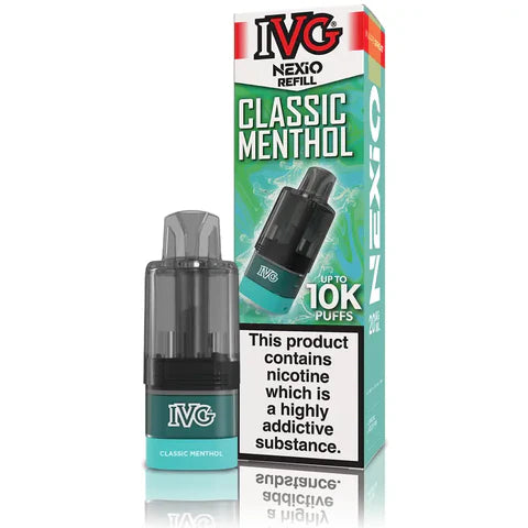 Buy IVG Nexio 10k Refill Pods Box of 5 Classic Menthol