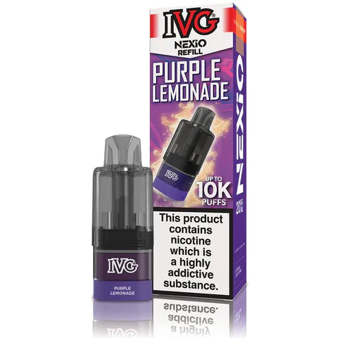 Buy IVG Nexio 10k Refill Pods Box of 5 Purple Lemonade