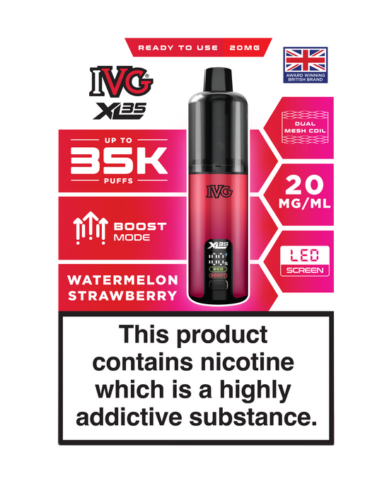 Buy IVG XL 35K Prefilled Pod Vape (Pack of 5) Watermelon Strawberry