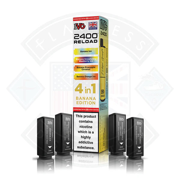 Buy IVG 2400 Reload 4in1 Prefilled Pods Banana Edition