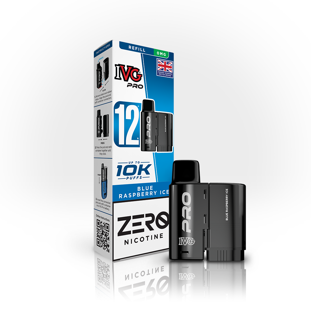 Buy 0MG IVG Pro 12 Prefilled Vape Pods Pack of 5 Blue Raspberry Ice