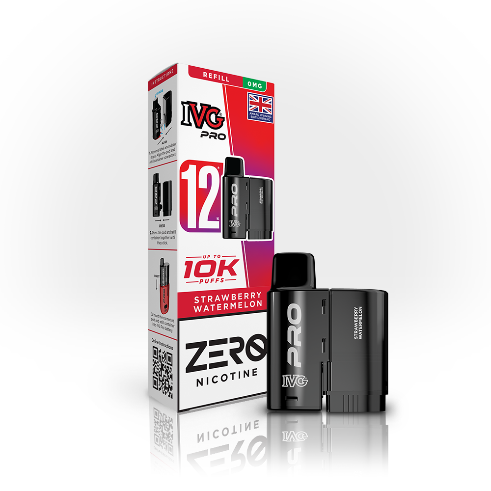 Buy 0MG IVG Pro 12 Prefilled Vape Pods Pack of 5 Strawberry Watermelon