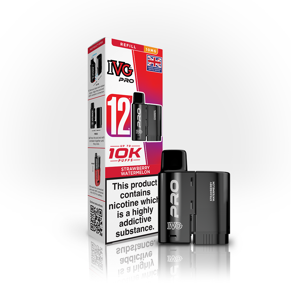 Buy 10MG IVG Pro 12 Prefilled Vape Pods Pack of 5 Strawberry Watermelon