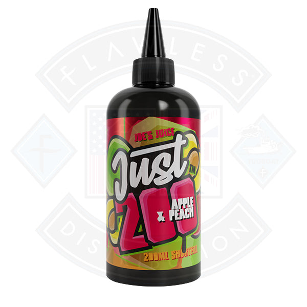Buy Just 200 by Joe's Juice Apple & Peach 0mg 200ml Shortfill