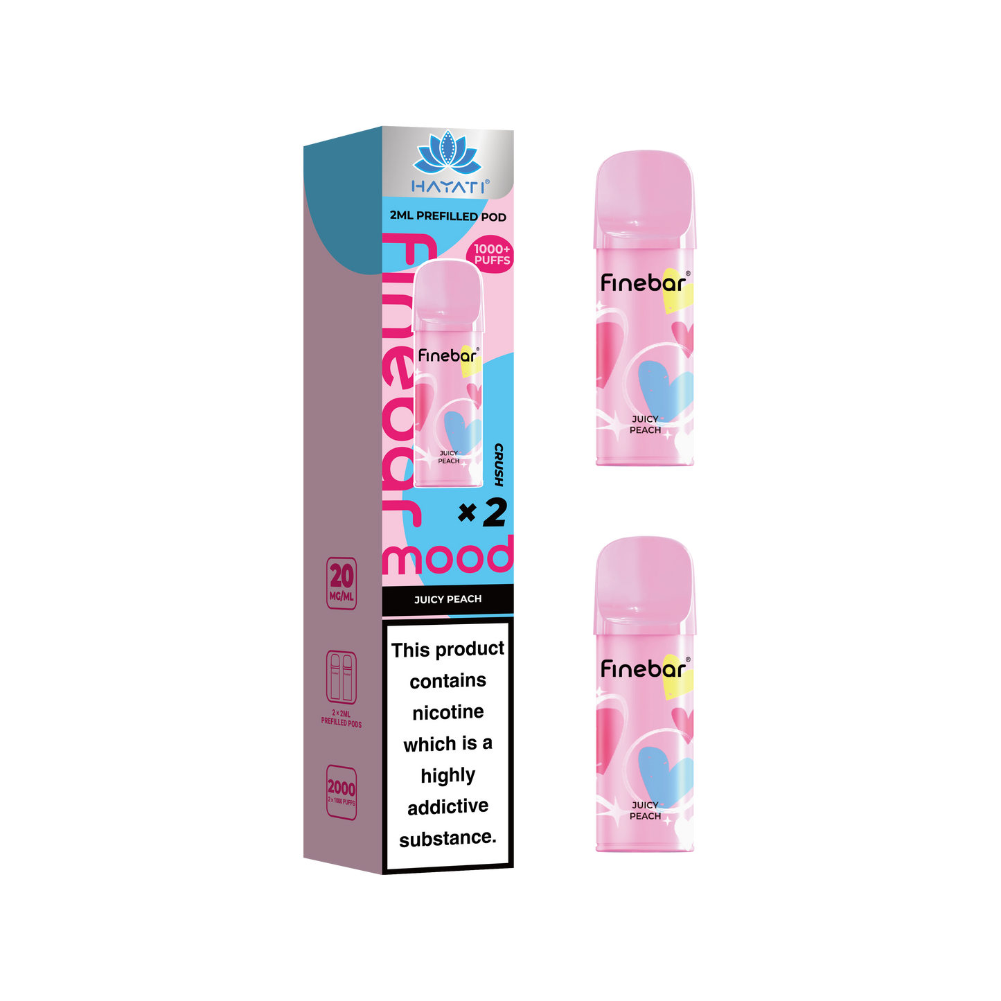 Buy Hayati Finebar Mood Refill Pods Box of 10 Juicy Peach