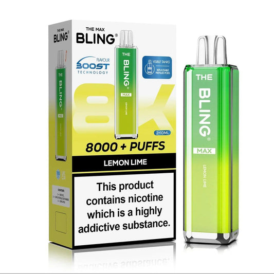 Buy Crystal Bling Max 8000 Prefilled Pod Kit Box of 5 Lemon Lime