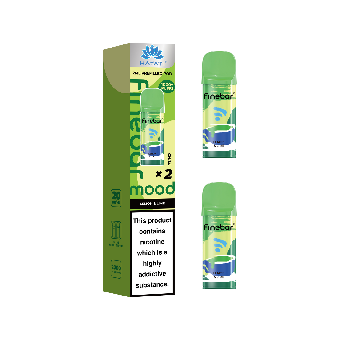 Buy Hayati Finebar Mood Refill Pods Box of 10 Lemon & Lime