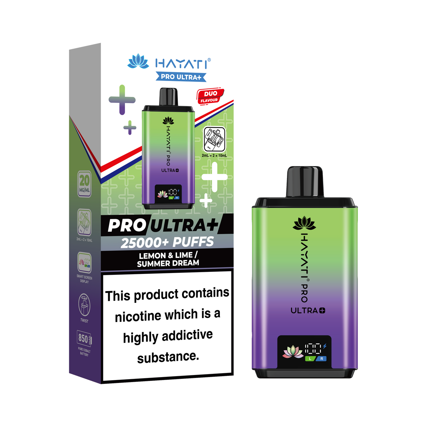 Buy Hayati Pro Ultra Plus 25k Prefilled Vape Kit Box of 5 Lemon & Lime Summer Dream