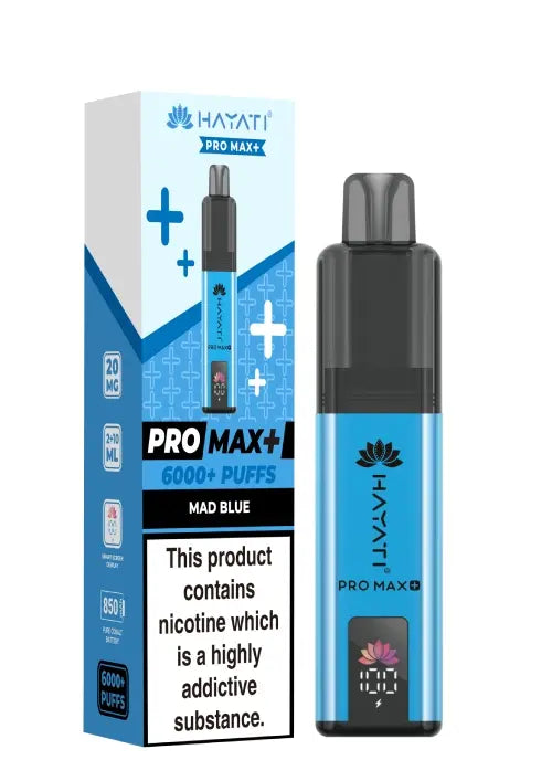 Buy Hayati Pro Max Plus 6000 Prefilled Vape Box of 5 Mad Blue