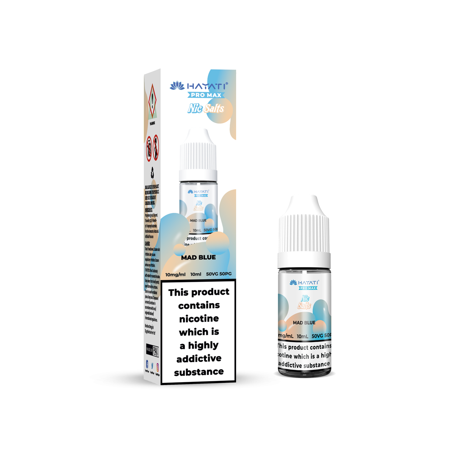 Buy Hayati Pro Max 10ml Nic Salt E-Liquid - Pack of 10 Mad Blue