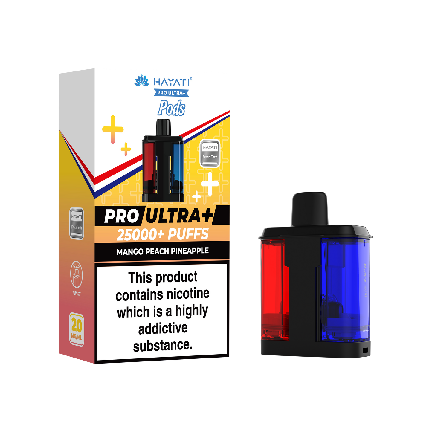 Buy Hayati Pro Ultra Plus 25k Prefilled Pods Pack of 5 Mango Peach Pineapple