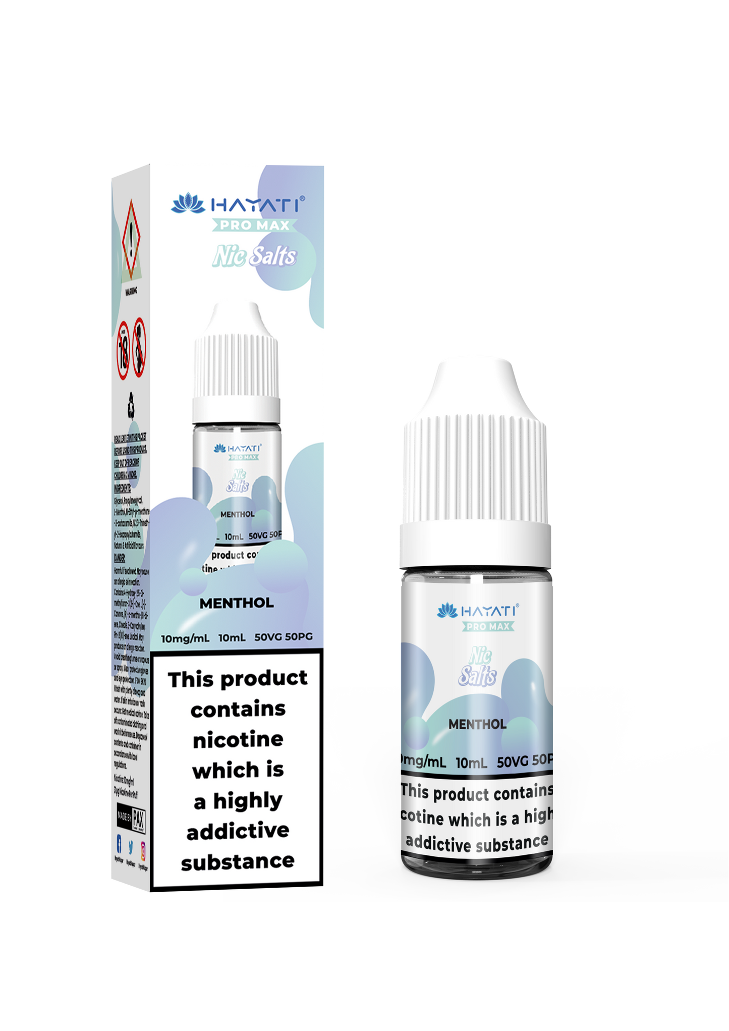 Buy Hayati Pro Max 10ml Nic Salt E-Liquid - Pack of 10 Menthol