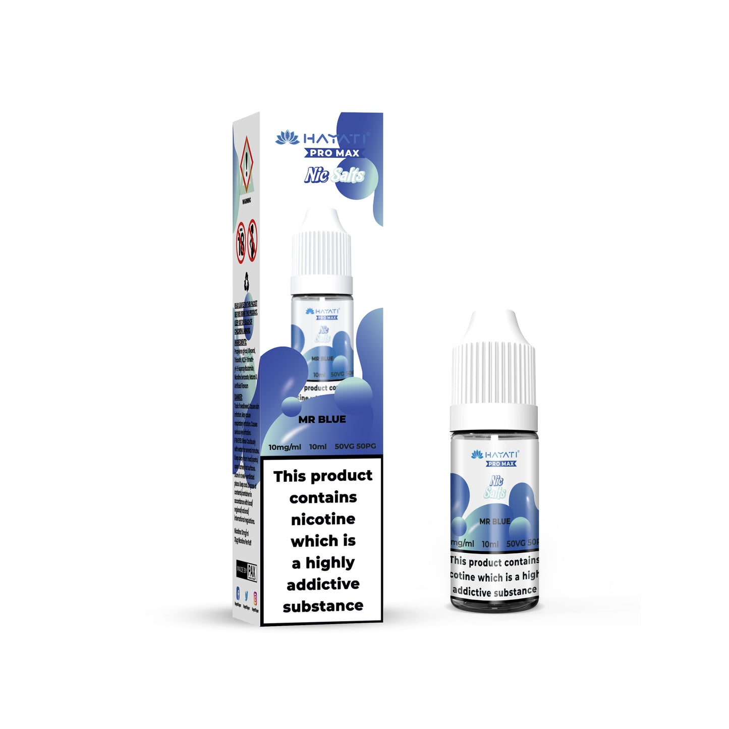 Buy Hayati Pro Max 10ml Nic Salt E-Liquid - Pack of 10 Mr Blue