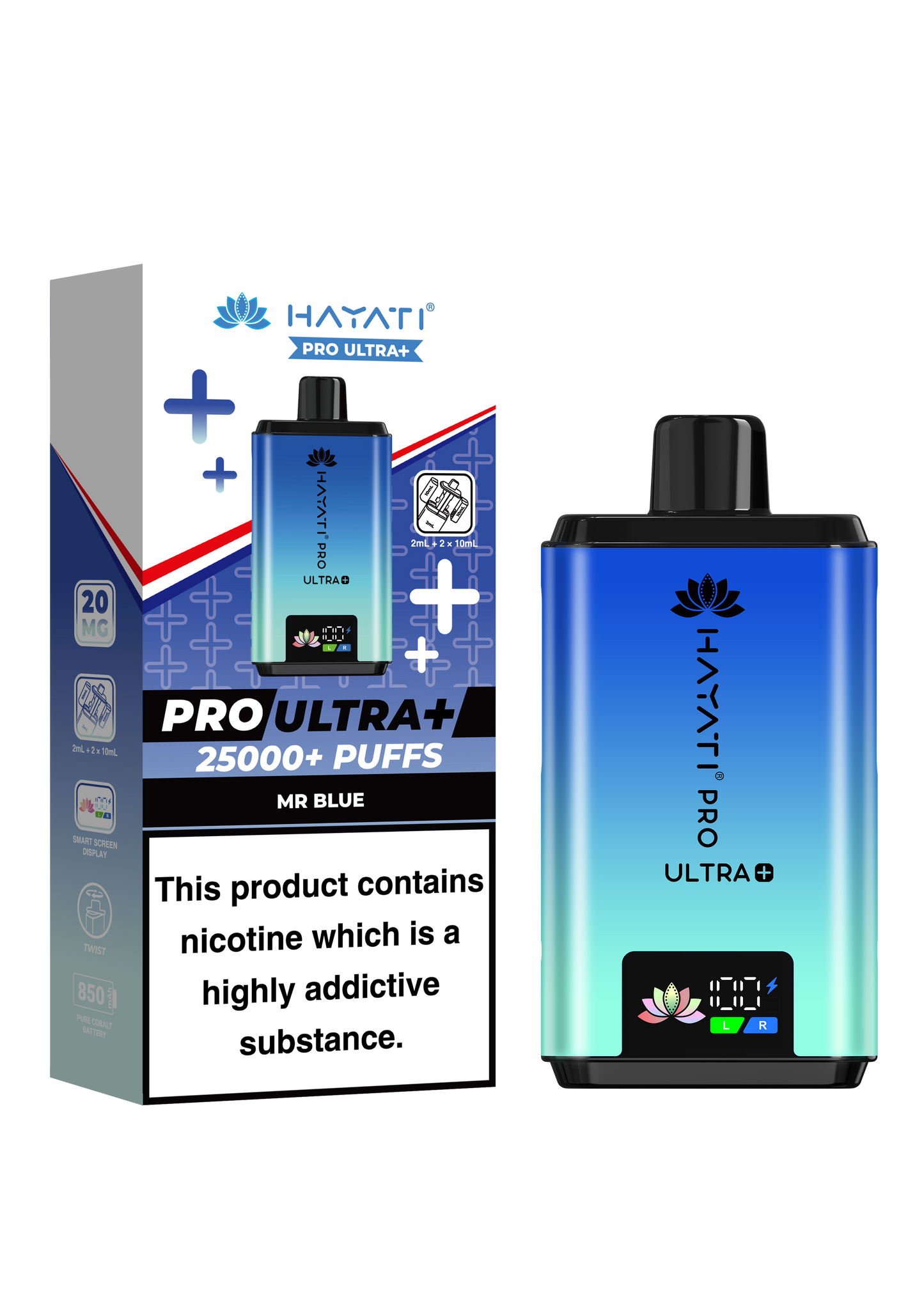 Buy Hayati Pro Ultra Plus 25k Prefilled Vape Kit Box of 5 Mr Blue
