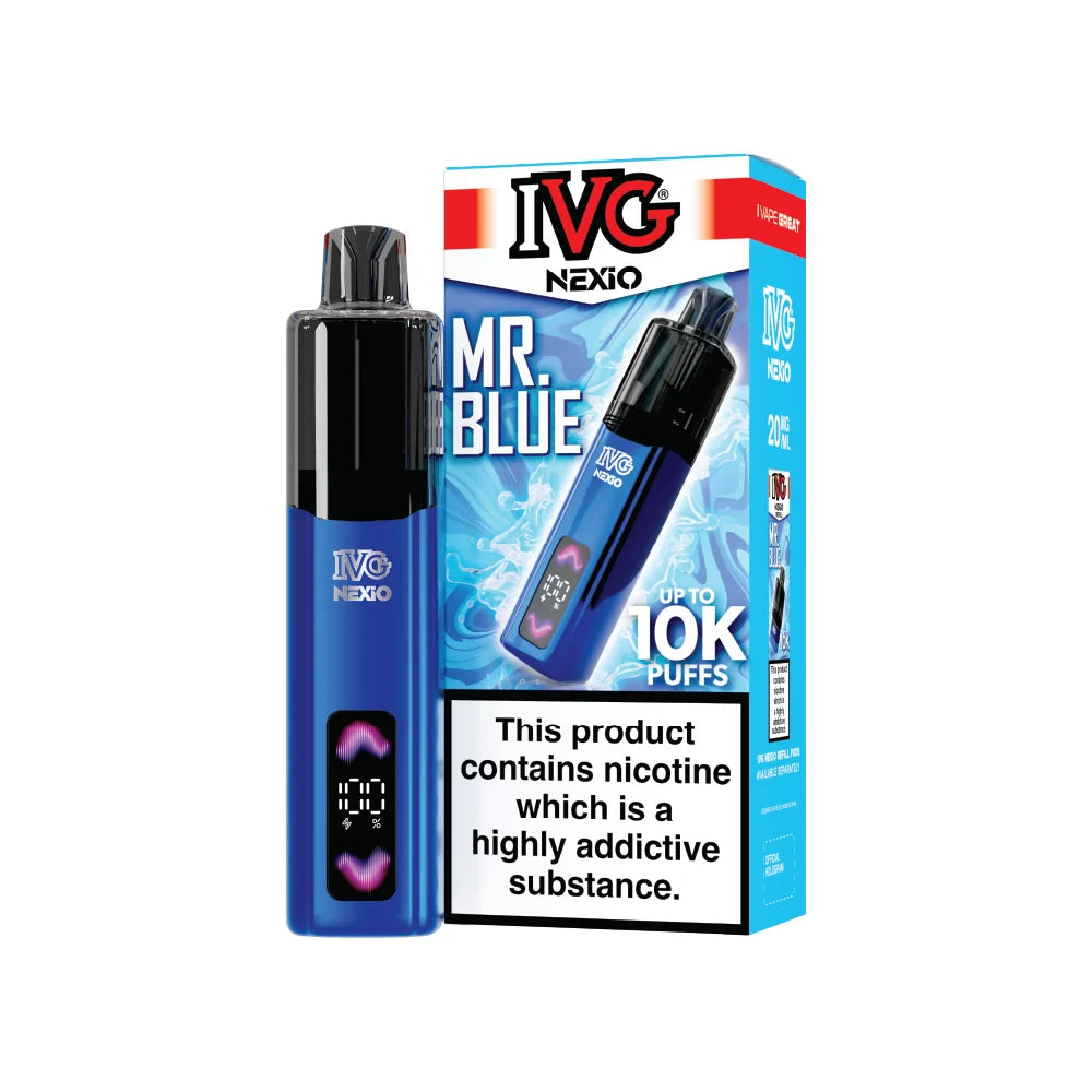 Buy IVG Nexio 10k Pod Vape Kit Box of 5 Mr Blue