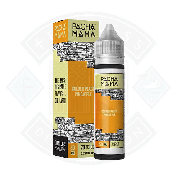 Buy Pacha Mama Golden Peach Pineapple 50ml 0mg shortfill e-liquid