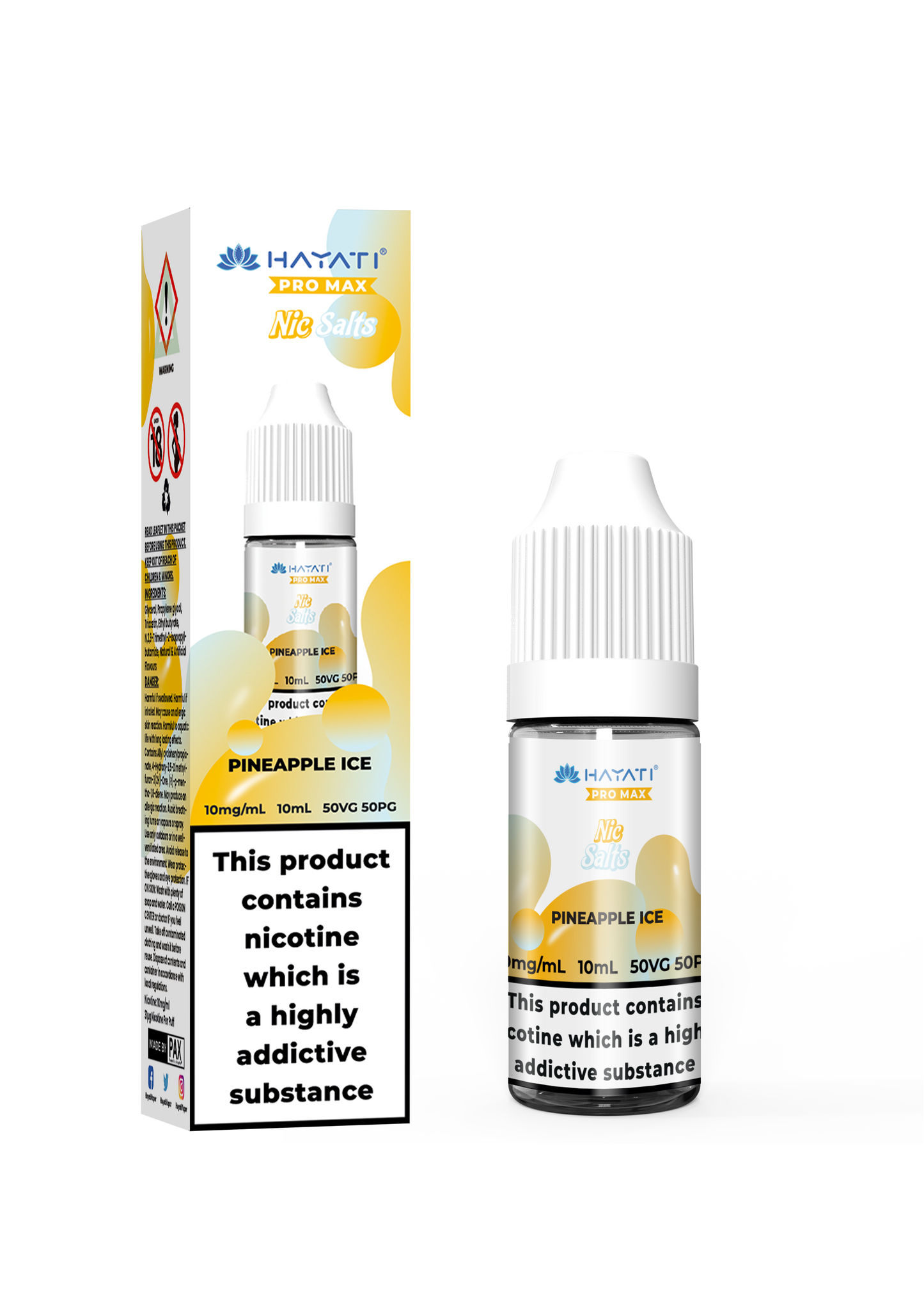 Buy Hayati Pro Max 10ml Nic Salt E-Liquid - Pack of 10 Pineapple Ice