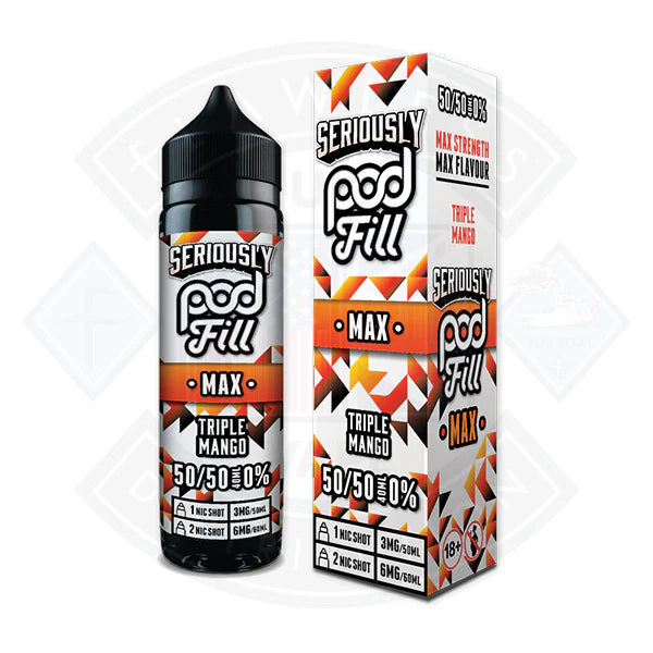 Buy Doozy Vape Seriously Pod Fill MAX 50/50 - Triple Mango 40ml 0mg Shortfill E-Liquid