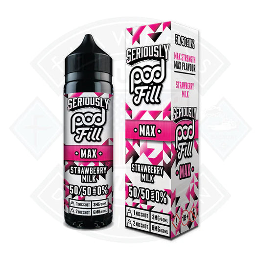 Buy Doozy Vape Seriously Pod Fill MAX 50/50 - Strawberry Milk 40ml 0mg Shortfill E-Liquid