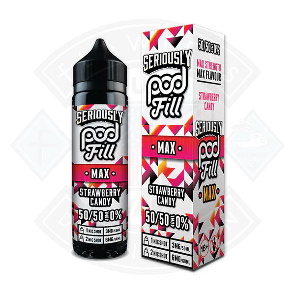 Buy Doozy Vape Seriously Pod Fill MAX 50/50 - Strawberry Candy 40ml 0mg Shortfill E-Liquid