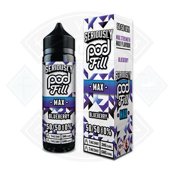 Buy Doozy Vape Seriously Pod Fill MAX 50/50 - Blueberry 40ml 0mg Shortfill E-Liquid
