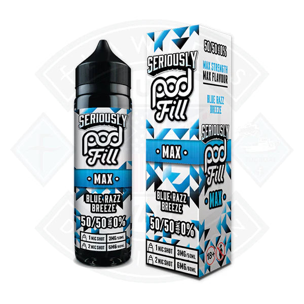 Buy Doozy Vape Seriously Pod Fill MAX 50/50- Blue Razz Breeze 40ml 0mg Shortfill E-Liquid