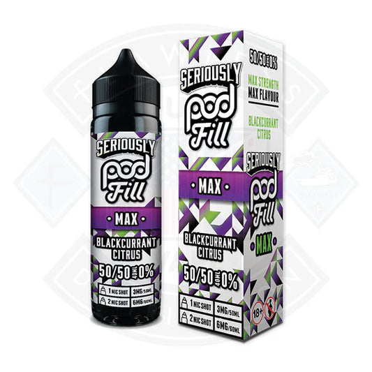Buy Doozy Vape Seriously Pod Fill MAX 50/50 - Blackcurrant Citrus 40ml 0mg Shortfill E-Liquid