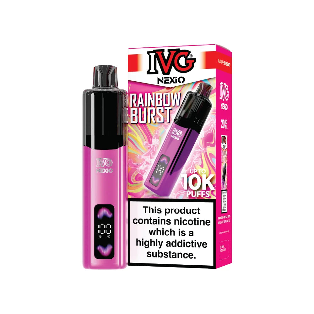 Buy IVG Nexio 10k Pod Vape Kit Box of 5 Rainbow Burst