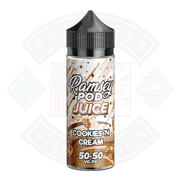 Buy Ramsey Pod Juice Cookies 'N Cream 0mg 100ml Shortfill