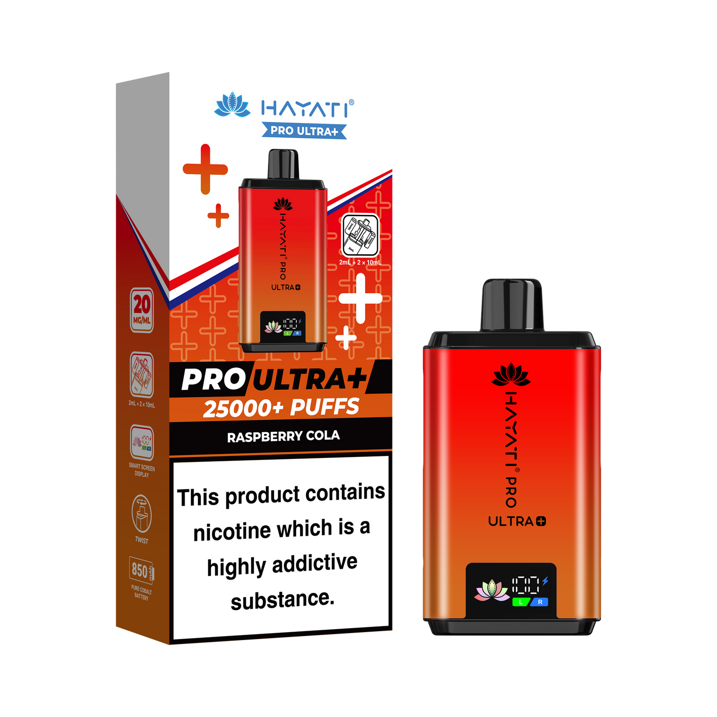 Buy Hayati Pro Ultra Plus 25k Prefilled Vape Kit Box of 5 Raspberry Cola
