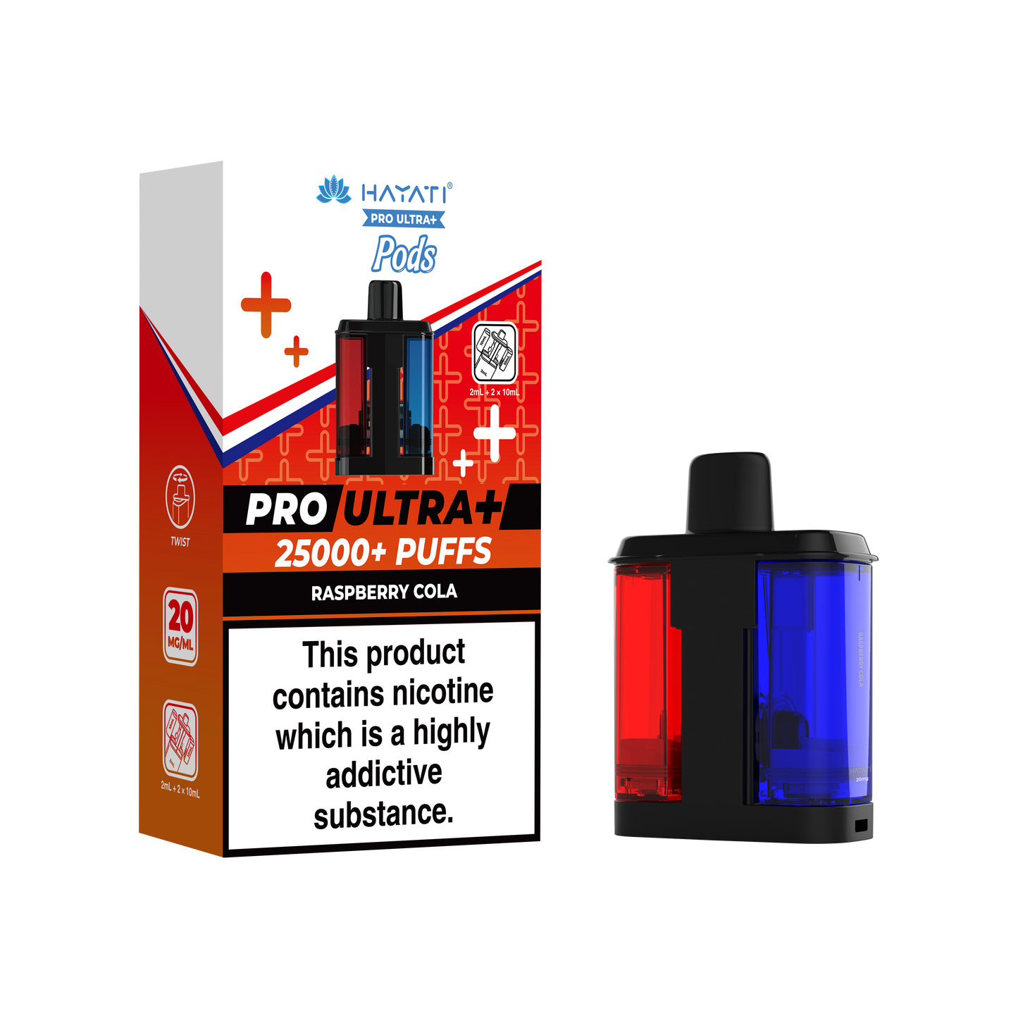 Buy Hayati Pro Ultra Plus 25k Prefilled Pods Pack of 5 Raspberry Cola