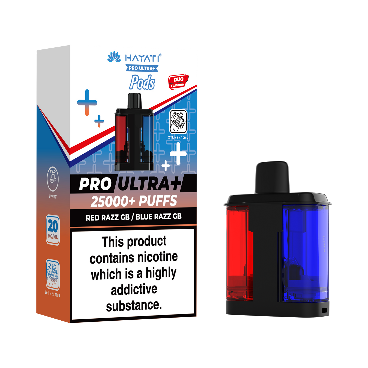 Buy Hayati Pro Ultra Plus 25k Prefilled Pods Pack of 5 Red Razz GB Blue Razz GB