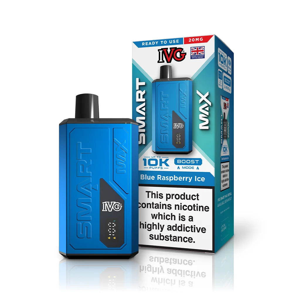 Buy IVG Smart Max 10k Prefilled Pod Kit Box of 5 Blue Raspberry Ice