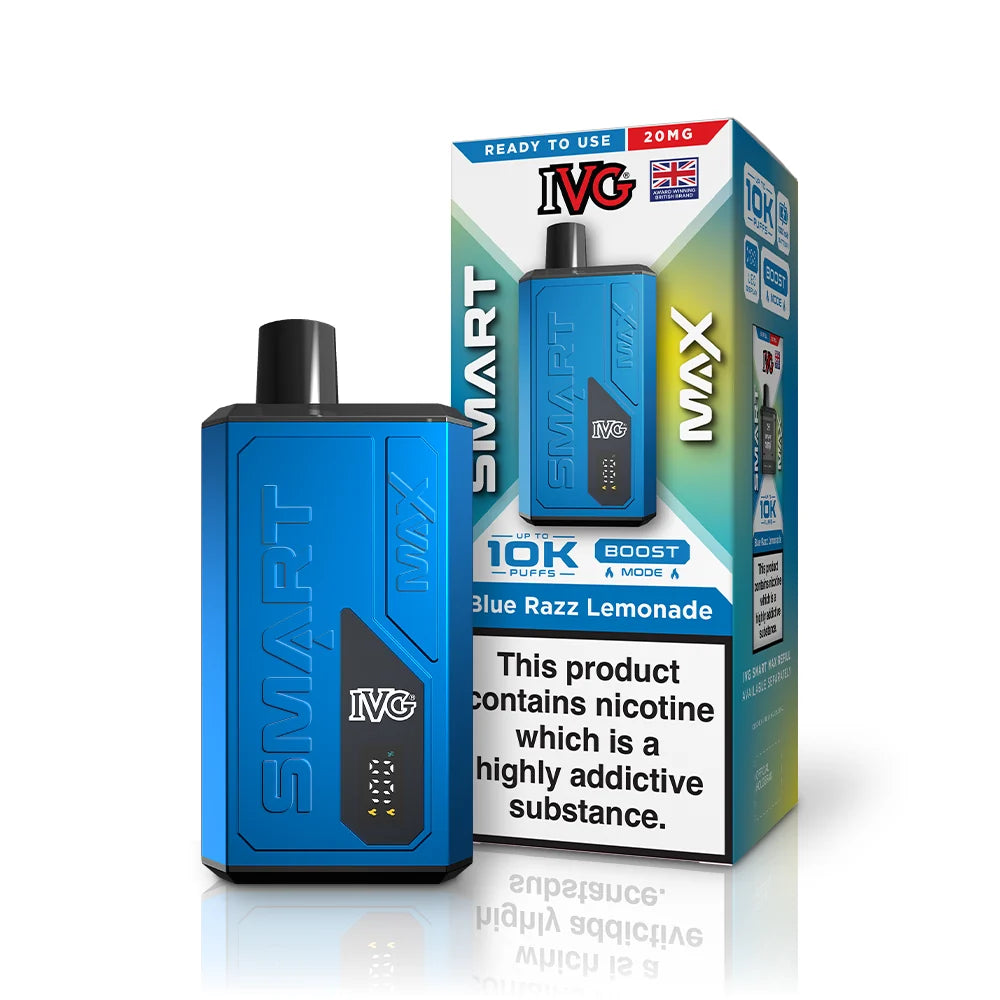Buy IVG Smart Max 10k Prefilled Pod Kit Box of 5 Blue Razz Lemonade