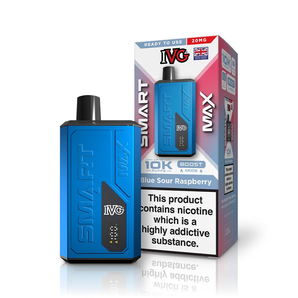 Buy IVG Smart Max 10k Prefilled Pod Kit Box of 5 Blue Sour Raspberry