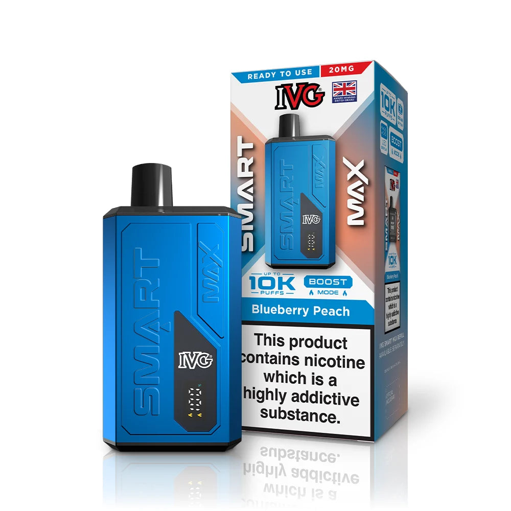 Buy IVG Smart Max 10k Prefilled Pod Kit Box of 5 Blueberry Peach