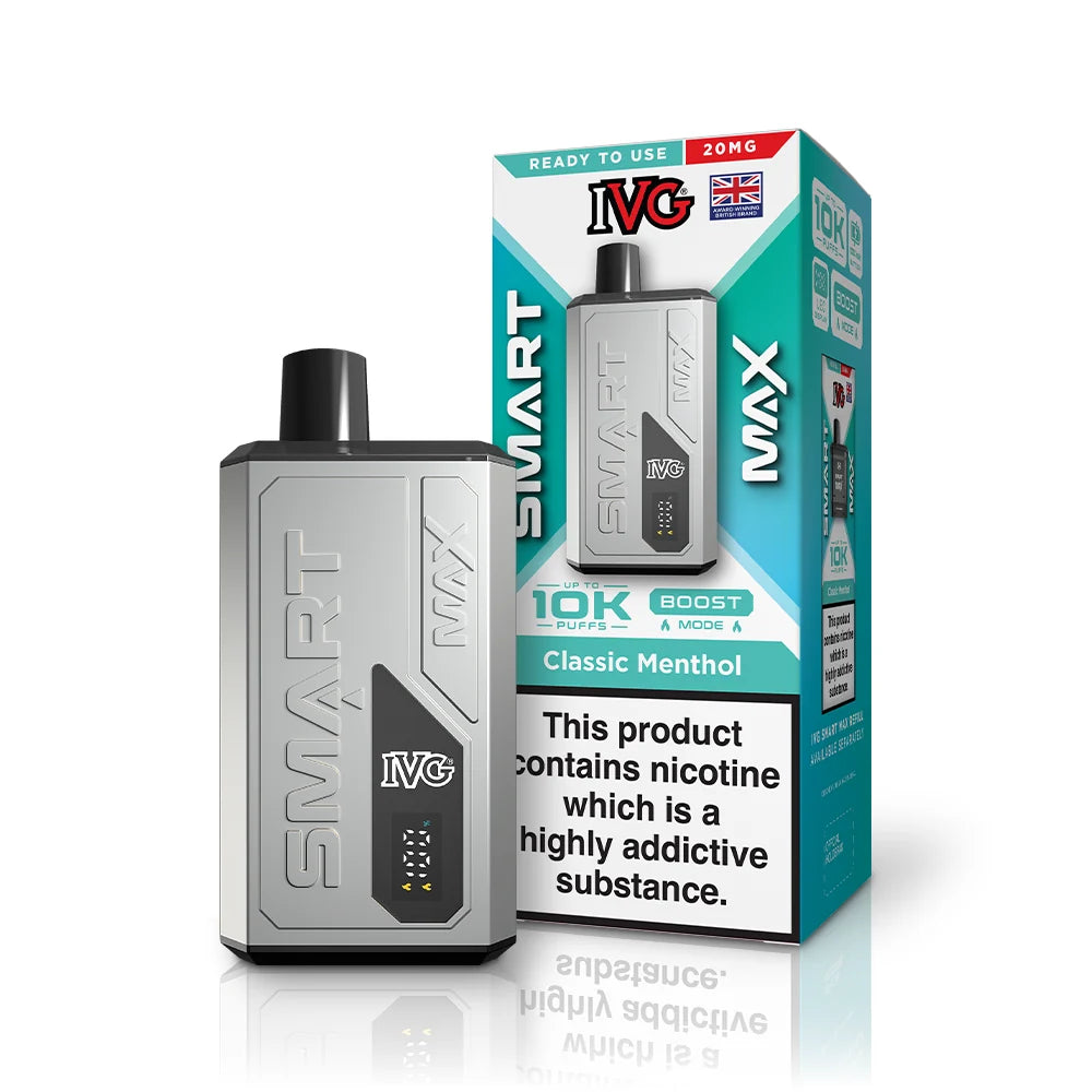 Buy IVG Smart Max 10k Prefilled Pod Kit Box of 5 Classic Menthol