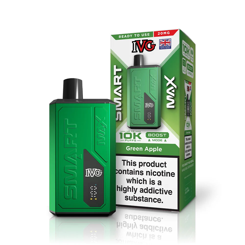 Buy IVG Smart Max 10k Prefilled Pod Kit Box of 5 Green Apple