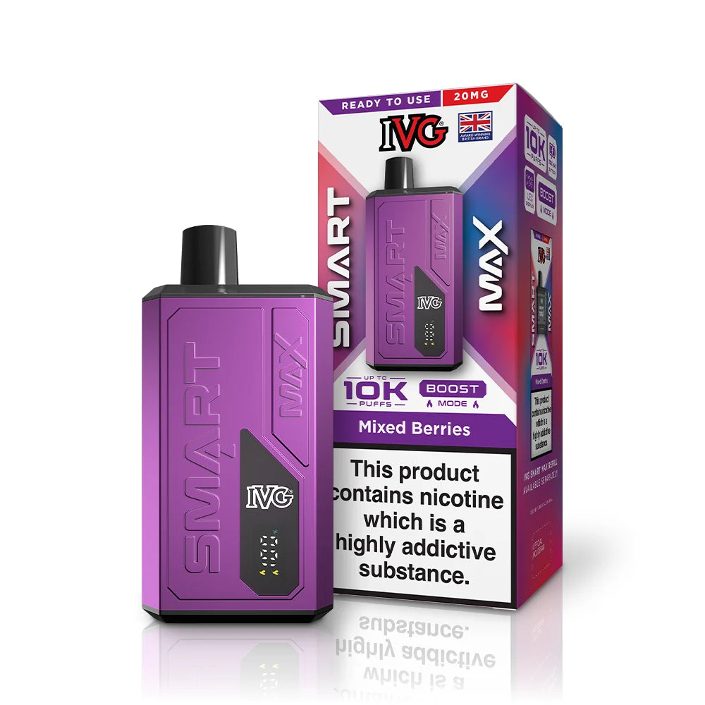 Buy IVG Smart Max 10k Prefilled Pod Kit Box of 5 Mixed Berries
