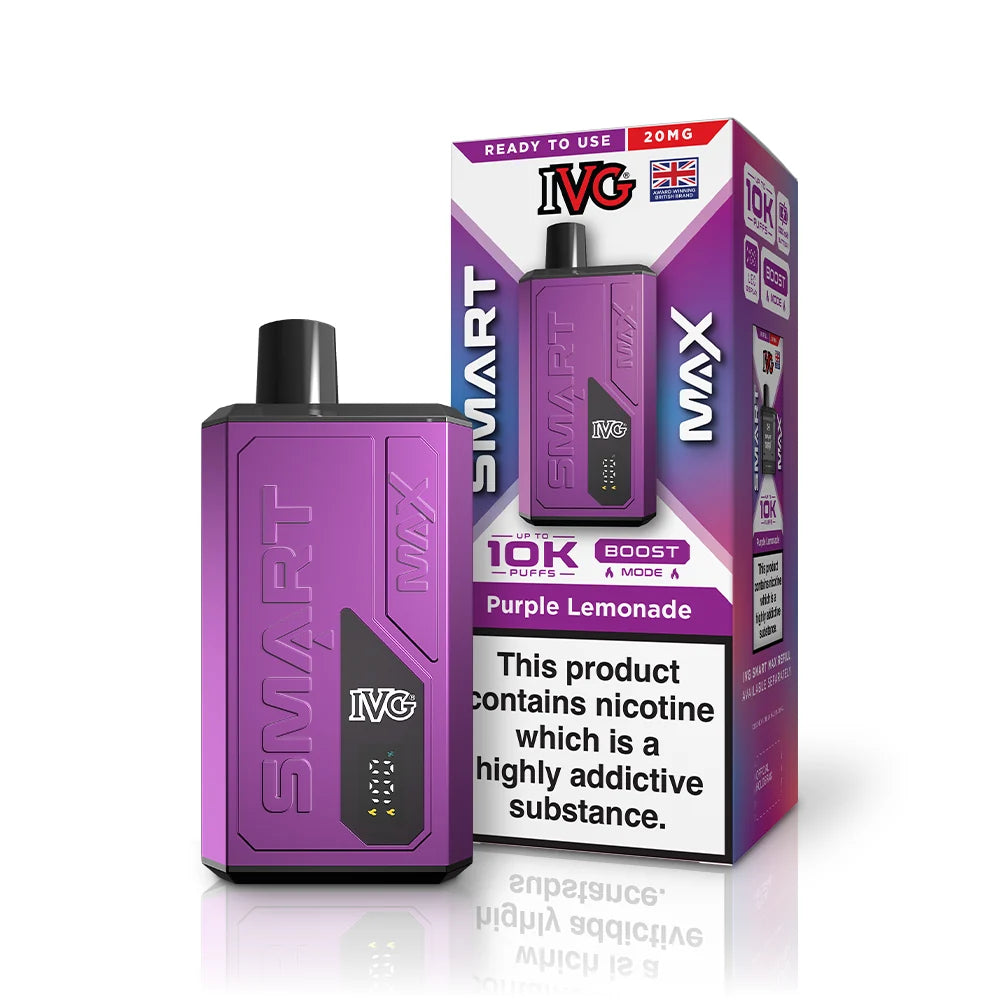 Buy IVG Smart Max 10k Prefilled Pod Kit Box of 5 Purple Lemonade