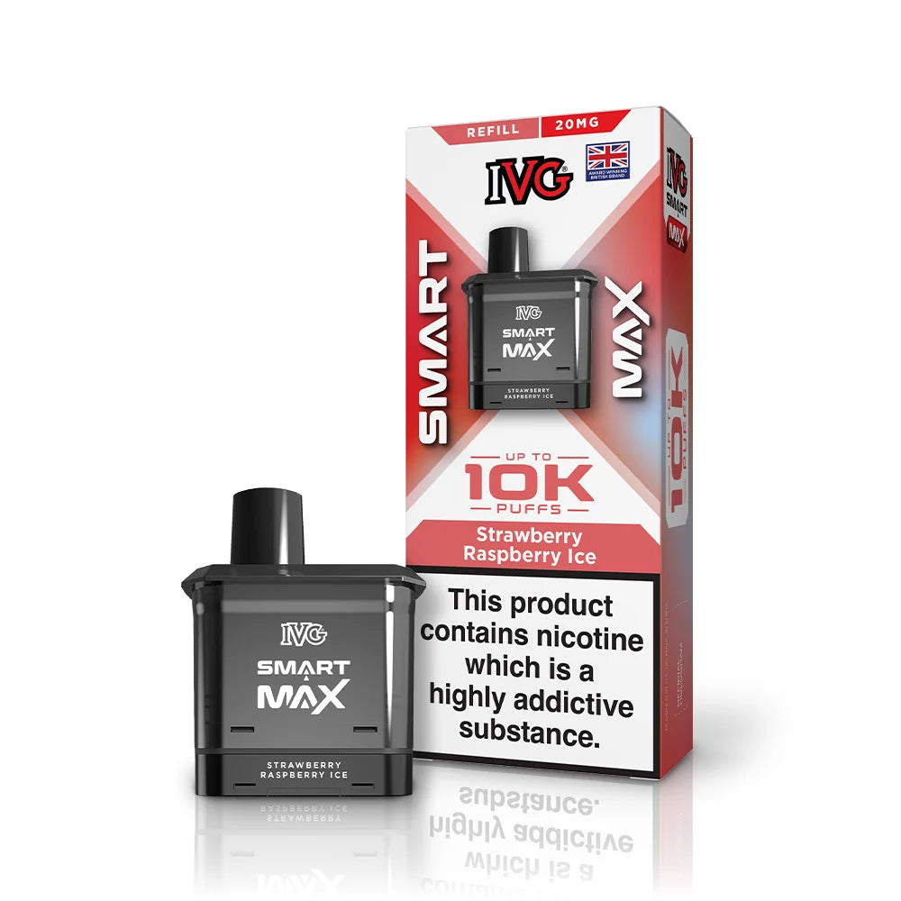 Buy IVG Smart Max 10k Replacement Pods Pack of 5 Strawberry Raspberry Ice
