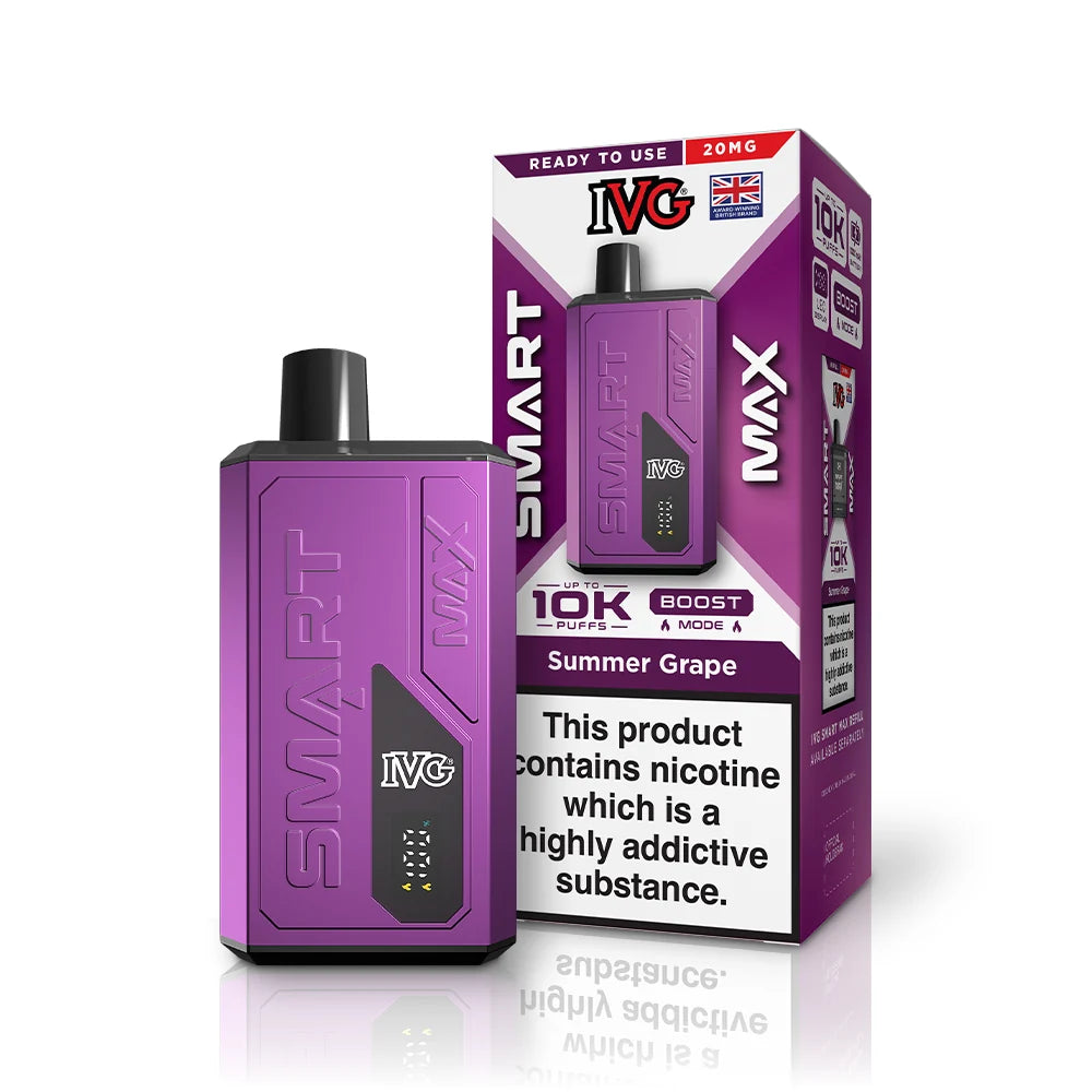 Buy IVG Smart Max 10k Prefilled Pod Kit Box of 5 Summer Grape