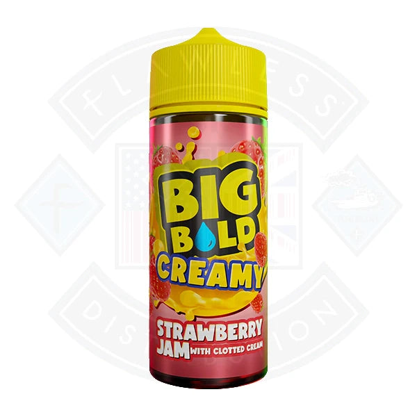 Buy Big Bold Creamy - Strawberry Jam With Clotted Cream 0mg 100ml Shortfill