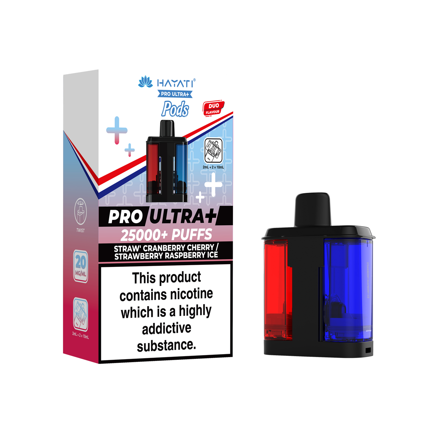Buy Hayati Pro Ultra Plus 25k Prefilled Pods Pack of 5 Straw' Cranberry Cherry Straw' Raspberry Ice